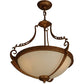 Meyda Lighting Focus 21" 3-Light Spanish Gold Pendant Light With Creme Carrare Idalight Shade