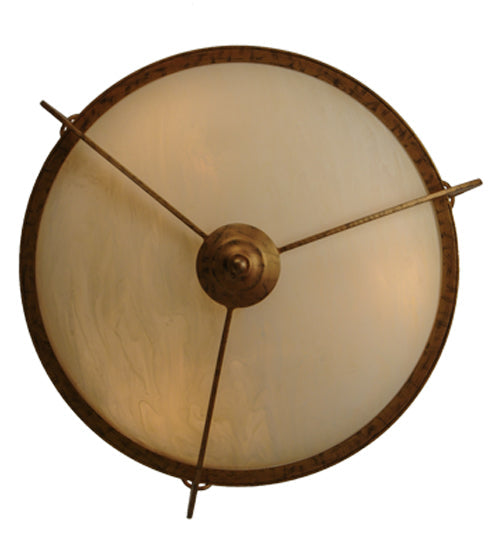 Meyda Lighting Focus 21" 3-Light Spanish Gold Pendant Light With Creme Carrare Idalight Shade