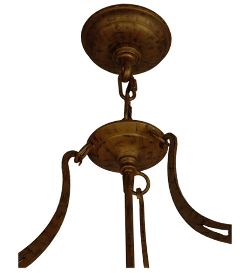 Meyda Lighting Focus 21" 3-Light Spanish Gold Pendant Light With Creme Carrare Idalight Shade