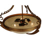 Meyda Lighting Focus 21" 3-Light Spanish Gold Pendant Light With Creme Carrare Idalight Shade