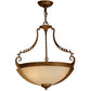 Meyda Lighting Focus 21" 3-Light Spanish Gold Pendant Light With Creme Carrare Idalight Shade