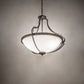 Meyda Lighting Focus 27" 3-Light Rusty Nail Inverted Pendant Light With Statuario Idalight Shade