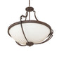 Meyda Lighting Focus 27" 3-Light Rusty Nail Inverted Pendant Light With Statuario Idalight Shade