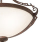 Meyda Lighting Focus 27" 3-Light Rusty Nail Inverted Pendant Light With Statuario Idalight Shade