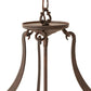 Meyda Lighting Focus 27" 3-Light Rusty Nail Inverted Pendant Light With Statuario Idalight Shade