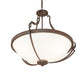Meyda Lighting Focus 27" 3-Light Rusty Nail Inverted Pendant Light With Statuario Idalight Shade