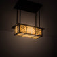 Meyda Lighting Foliage 24" 2-Light Mahogany Bronze Island Pendant Light With Beige Art Shade Glass