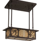 Meyda Lighting Foliage 24" 2-Light Mahogany Bronze Island Pendant Light With Beige Art Shade Glass