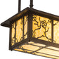 Meyda Lighting Foliage 24" 2-Light Mahogany Bronze Island Pendant Light With Beige Art Shade Glass