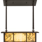 Meyda Lighting Foliage 24" 2-Light Mahogany Bronze Island Pendant Light With Beige Art Shade Glass