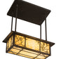 Meyda Lighting Foliage 24" 2-Light Mahogany Bronze Island Pendant Light With Beige Art Shade Glass