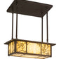 Meyda Lighting Foliage 24" 2-Light Mahogany Bronze Island Pendant Light With Beige Art Shade Glass