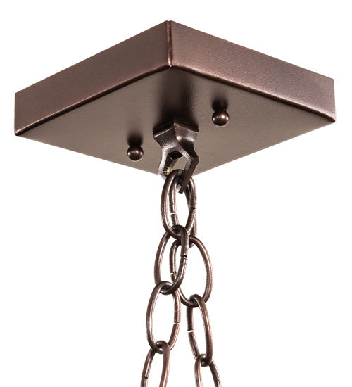 Meyda Lighting Foliage 38" 4-Light Mahogany Bronze Island Pendant Light With Beige Flemish Shade Glass