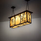 Meyda Lighting Foliage 38" 4-Light Mahogany Bronze Island Pendant Light With Beige Flemish Shade Glass