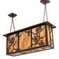 Meyda Lighting Foliage 38" 4-Light Mahogany Bronze Island Pendant Light With Beige Flemish Shade Glass
