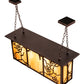 Meyda Lighting Foliage 38" 4-Light Mahogany Bronze Island Pendant Light With Beige Flemish Shade Glass