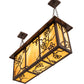 Meyda Lighting Foliage 38" 4-Light Mahogany Bronze Island Pendant Light With Beige Flemish Shade Glass