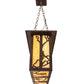 Meyda Lighting Foliage 38" 4-Light Mahogany Bronze Island Pendant Light With Beige Flemish Shade Glass