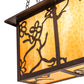Meyda Lighting Foliage 38" 4-Light Mahogany Bronze Island Pendant Light With Beige Flemish Shade Glass