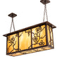 Meyda Lighting Foliage 38" 4-Light Mahogany Bronze Island Pendant Light With Beige Flemish Shade Glass