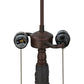 Meyda Lighting Follaje 25" 2-Light Mahogany Bronze Table Lamp With Multi-Colored Shade Glass
