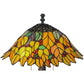 Meyda Lighting Follaje 25" 2-Light Mahogany Bronze Table Lamp With Multi-Colored Shade Glass