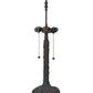 Meyda Lighting Follaje 25" 2-Light Mahogany Bronze Table Lamp With Multi-Colored Shade Glass