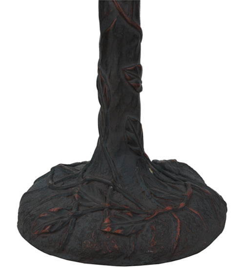 Meyda Lighting Follaje 25" 2-Light Mahogany Bronze Table Lamp With Multi-Colored Shade Glass