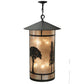 Meyda Lighting Forest 34" 8-Light Wrought Iron Lantern Pendant Light With Silver Mica Shade Glass