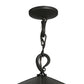 Meyda Lighting Forest 34" 8-Light Wrought Iron Lantern Pendant Light With Silver Mica Shade Glass