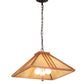Meyda Lighting Forestwood 25" 3-Light Mahogany Bronze Pendant Light With Beige Iridescent Shade Glass