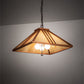 Meyda Lighting Forestwood 25" 3-Light Mahogany Bronze Pendant Light With Beige Iridescent Shade Glass