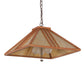 Meyda Lighting Forestwood 25" 3-Light Mahogany Bronze Pendant Light With Beige Iridescent Shade Glass