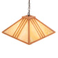 Meyda Lighting Forestwood 25" 3-Light Mahogany Bronze Pendant Light With Beige Iridescent Shade Glass