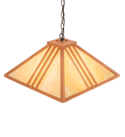 Meyda Lighting Forestwood 25" 3-Light Mahogany Bronze Pendant Light With Beige Iridescent Shade Glass