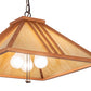 Meyda Lighting Forestwood 25" 3-Light Mahogany Bronze Pendant Light With Beige Iridescent Shade Glass