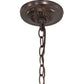 Meyda Lighting Forestwood 25" 3-Light Mahogany Bronze Pendant Light With Beige Iridescent Shade Glass