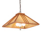 Meyda Lighting Forestwood 25" 3-Light Mahogany Bronze Pendant Light With Beige Iridescent Shade Glass