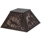 Meyda Lighting Fox Hunt 24" Mahogany Bronze & Silver Mica Shade Glass