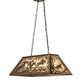 Meyda Lighting Fox Hunt 33" 6-Light Antique Copper Island Pendant Light With Silver Mica Shade Glass