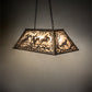 Meyda Lighting Fox Hunt 33" 6-Light Antique Copper Island Pendant Light With Silver Mica Shade Glass