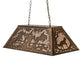 Meyda Lighting Fox Hunt 33" 6-Light Antique Copper Island Pendant Light With Silver Mica Shade Glass