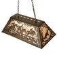 Meyda Lighting Fox Hunt 33" 6-Light Antique Copper Island Pendant Light With Silver Mica Shade Glass