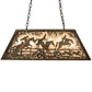 Meyda Lighting Fox Hunt 33" 6-Light Antique Copper Island Pendant Light With Silver Mica Shade Glass