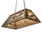 Meyda Lighting Fox Hunt 33" 6-Light Antique Copper Island Pendant Light With Silver Mica Shade Glass
