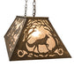 Meyda Lighting Fox Hunt 33" 6-Light Antique Copper Island Pendant Light With Silver Mica Shade Glass