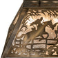 Meyda Lighting Fox Hunt 33" 6-Light Antique Copper Island Pendant Light With Silver Mica Shade Glass