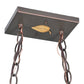 Meyda Lighting Fox Hunt 33" 6-Light Mahogany Bronze Island Pendant Light With Silver Mica Shade Glass
