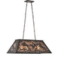 Meyda Lighting Fox Hunt 33" 6-Light Mahogany Bronze Island Pendant Light With Silver Mica Shade Glass