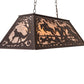 Meyda Lighting Fox Hunt 33" 6-Light Mahogany Bronze Island Pendant Light With Silver Mica Shade Glass